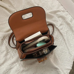Bamboo Handle Saddle Crossbody Bag