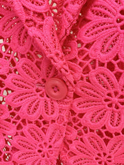 Guipure Lace Blazer and Pencil Pants Suit