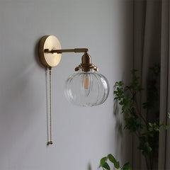 Pull Chain Glass Ball Wall Lamp Sconce Indoor Lighting Fixtures