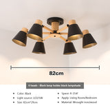Solid Wood E27 Bulb Ceiling Lamp Bedroom Chandelier Lighting
