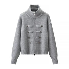 Double-Breasted Zip-Front Jacket