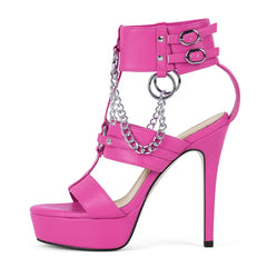 Platform Chain Ankle Strap Sandals