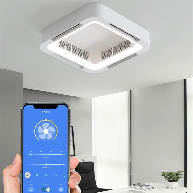 Smart App Ceiling Fan Lamp Bladeless Remote Control DC LED Circulator