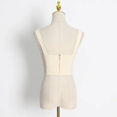 Hollow Out Knit Cropped Top Female Vest