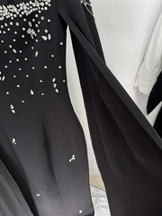 Beaded Cape Sleeve Maxi Dress
