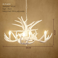 Modern Antlers Chandelier Resin Hanging Light. Golden Atelier 4