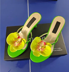  Flower Thin High Heels Round Toe Sandal Shoes 