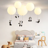 Panda Balloon Cartoon Hanging Lamps For Ceiling Nursery Chandelier