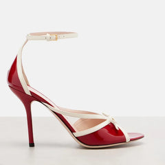 Butterfly Knot Ankle Strap Stiletto Heels