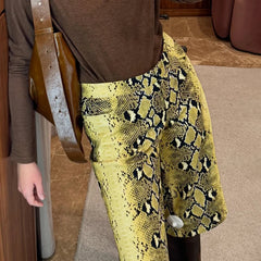 Animal Print Wide-Leg Capri Pants