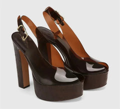 Platform Cork Heeled Sandals