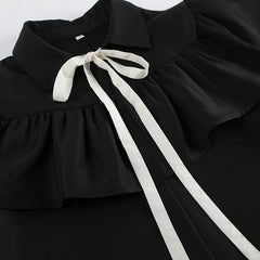 Ruffled Bow Collar Mini Dress