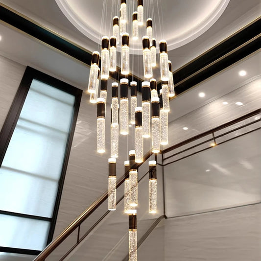 Crystal Chandelier Stair Pendant Lamp Living Room Pendant Lights