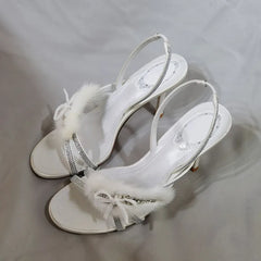 Faux Fur Bow Stiletto Heels