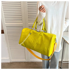 Crocodile Embossed Travel Duffle Bag
