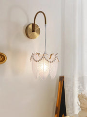 Glass Feather Shell Background Wall Lamp