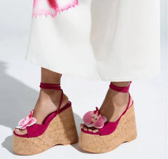 Lace Up Wedge Sandals