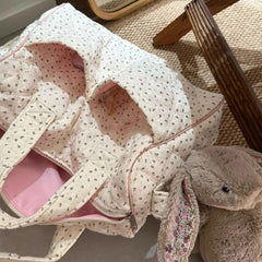 Quilted Floral Print Duffle Top