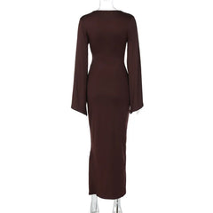 Brown dress on a white background