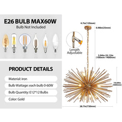"Golden Atelier retro gold chandelier lighting fixture"

