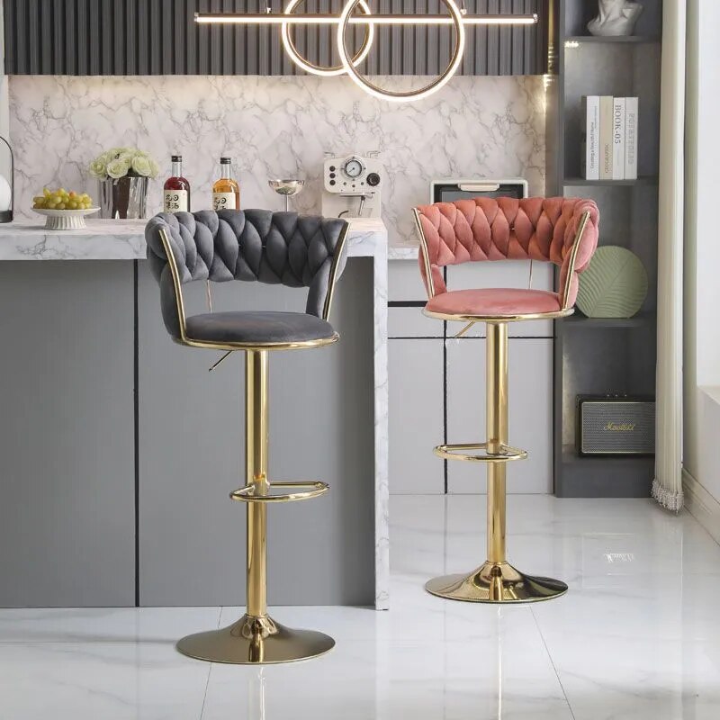 Adjustable Modern Bar Stools Comfortable High Chair.  Golden Atelier 5