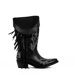 Fringed Embroidered Western Boots