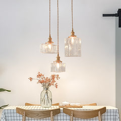 Clear Glass Square Pendant Ceiling Lights