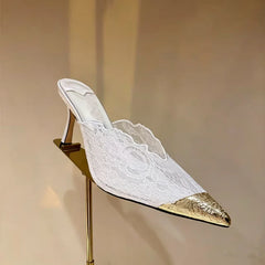 Lace Pointed Toe Stiletto Heels