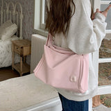Pink Soft PU Leather Ladies Large Messenger Bag