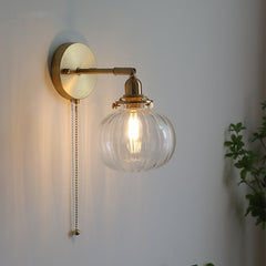 Pull Chain Glass Ball Wall Lamp Sconce Indoor Lighting Fixtures