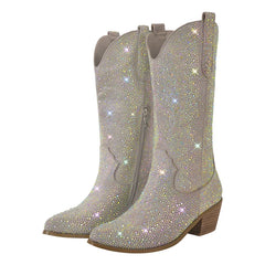 Rhinestone Knee High Cowgirl Boots