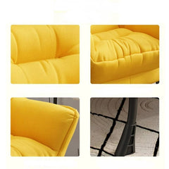 Back Chair Comfortable Fabric Sofa Armchair with Footrest