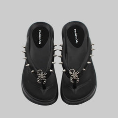 Studded Platform Thong Sandals