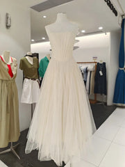 Square Neckline Tulle Empire Waist A-Line Dress