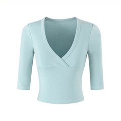 V-Neck Crossover Cropped Top