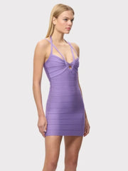 Strappy Halter Neck Bandage Bodycon Mini Dress
