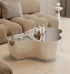 Stainless Steel Minimalist Creative Shaped Coffee Table Golden Atelier