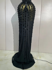 Sequin Strapless Embellished Maxi Dress
