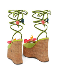 Lace Up Wedge Sandals