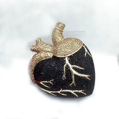 Crystal Embellished Heart Shaped Bag