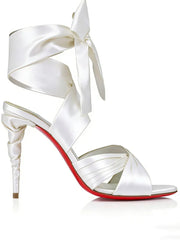 Satin Wrap Lace-Up Heels