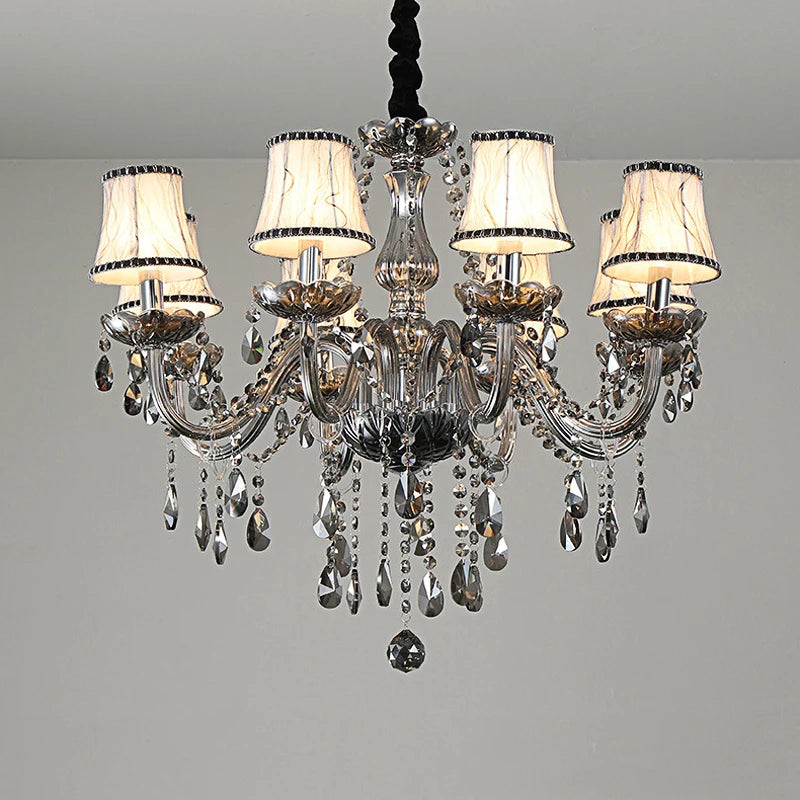 Smoke Gray Crystal Chandelier