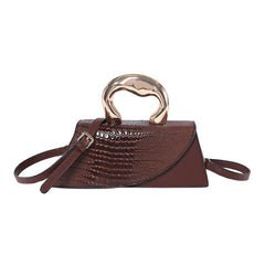 Alligator Textured Top Handle Bag