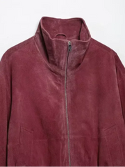 Stand Collar Red Zipper Jacket