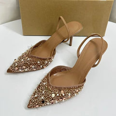 Sequin Beads Mesh Stilettos For Women