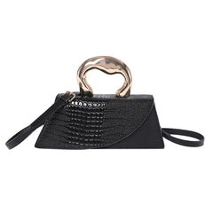 Alligator Textured Top Handle Bag