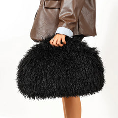 Fluffy Textured Clutch Bag