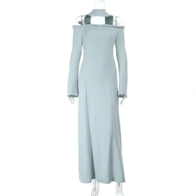 Light blue off-shoulder dress 