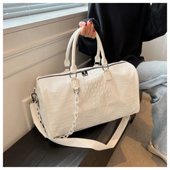 Crocodile Embossed Travel Duffle Bag