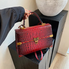 Crocodile Embossed Pu Leather Crossbody Bag